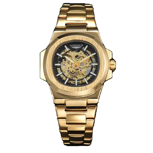 AW NCS-01 Skeleton Watch Gold Black Dial