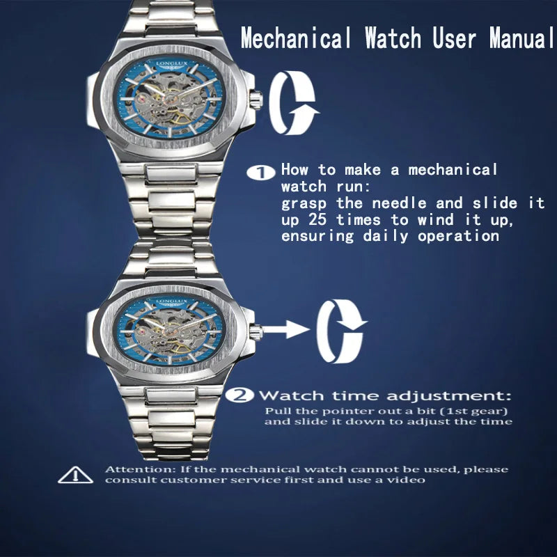 AW NCS-01 Skeleton Watch Steel Blue Dial